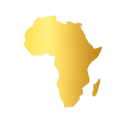 Gold silhouette of Africa